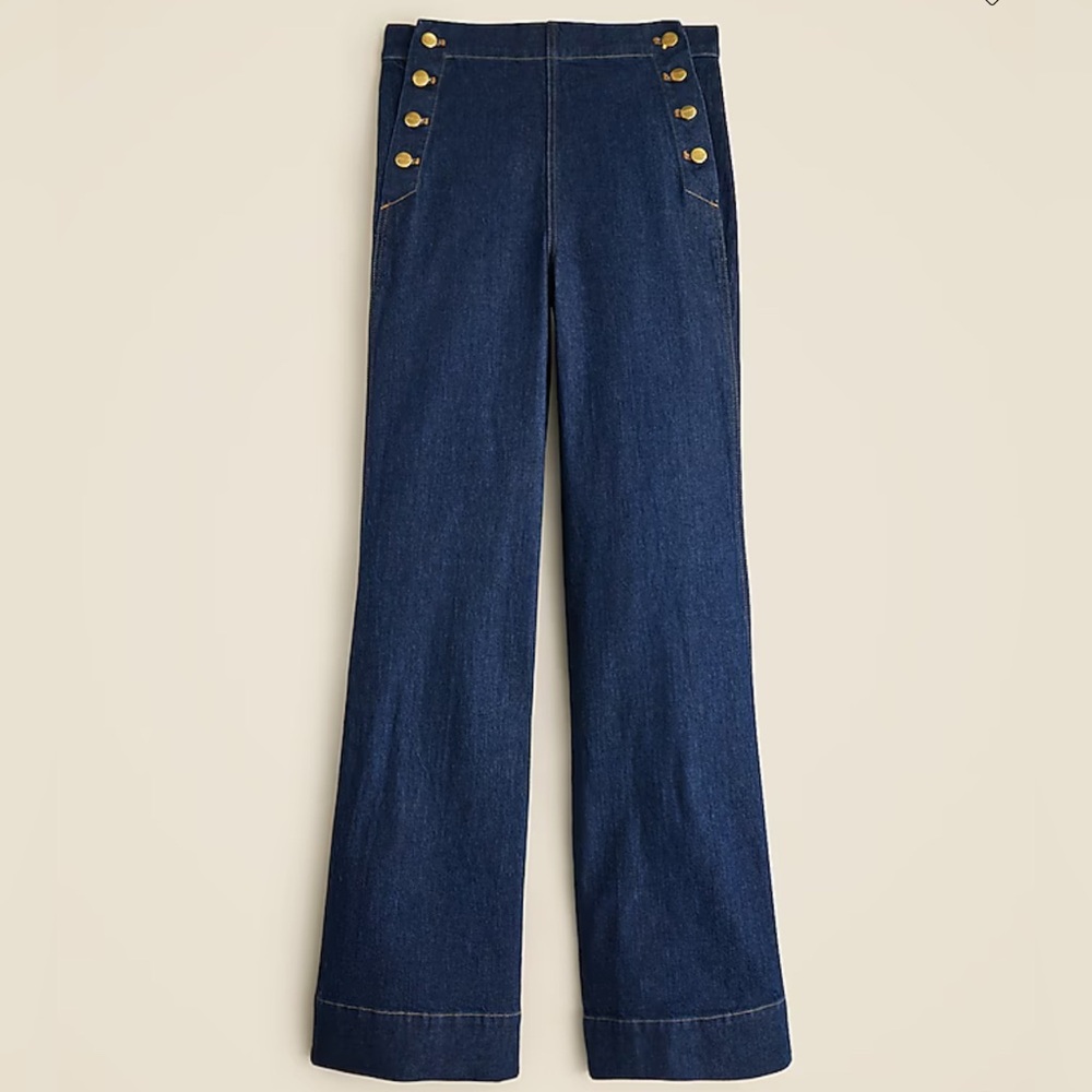 J. Crew Sailor-button denim trouser in 1996 semi-stretch